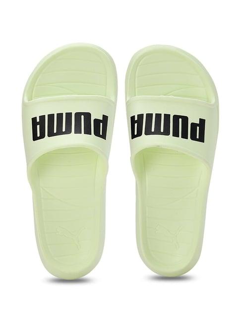 puma men's divecat v2 lite lime slides