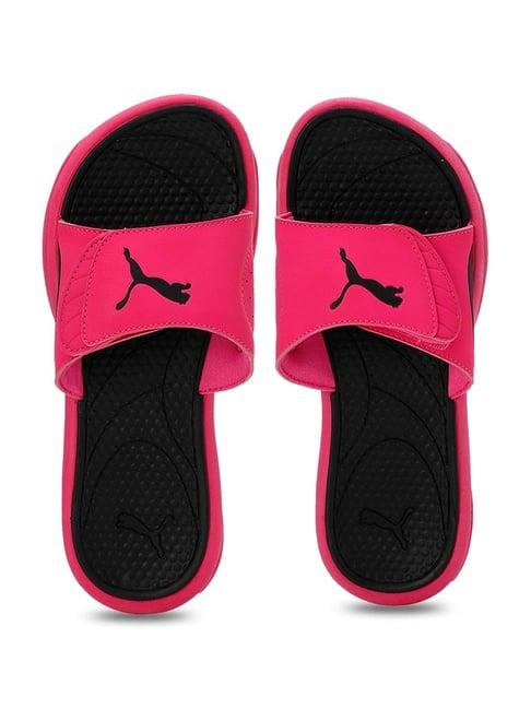 puma women's royalcat comfort pink slides