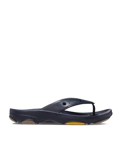 crocs men's all-terrain navy flip flops