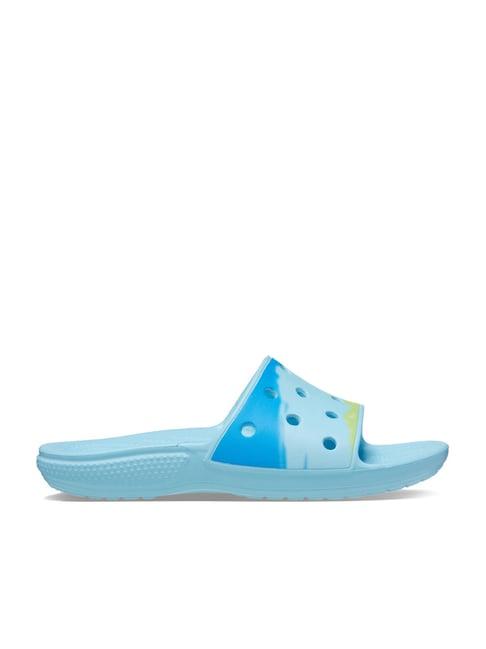 crocs men's classic blue slides