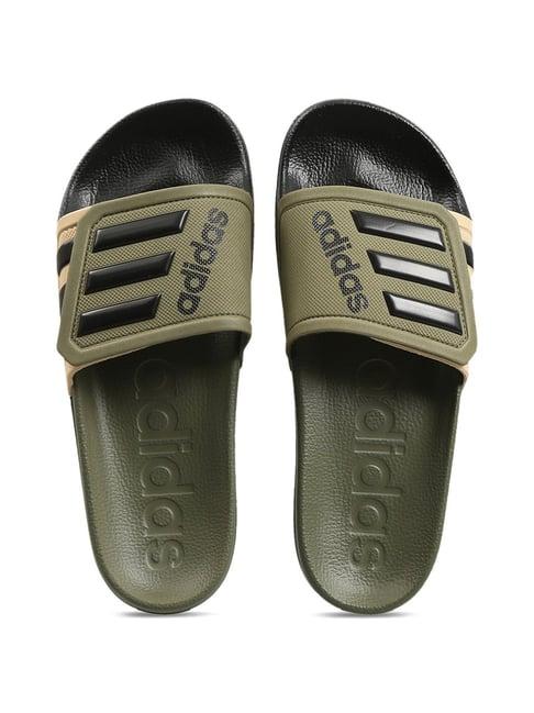 adidas men's adilette tnd green slides