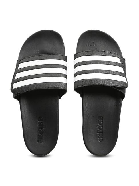 adidas men's adilette comfort adj black slides