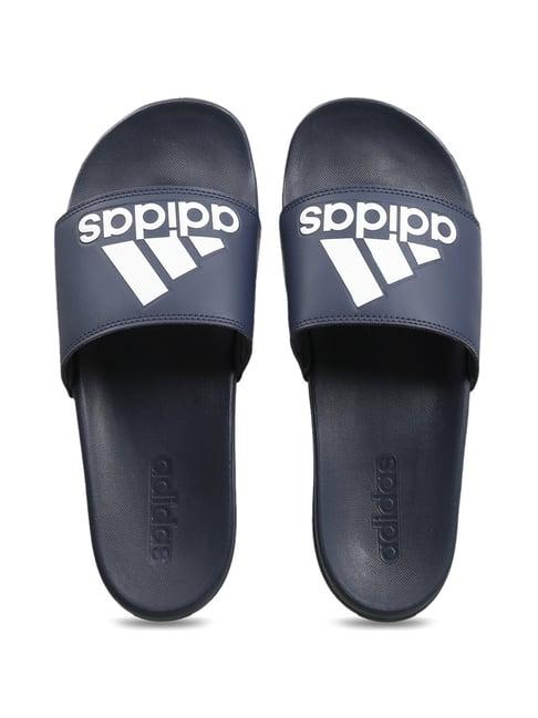 adidas men's adilette comfort navy slides