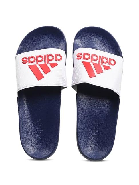 adidas men's adilette shower white slides