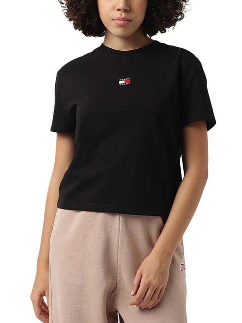 tommy hilfiger black logo relaxed fit t-shirt