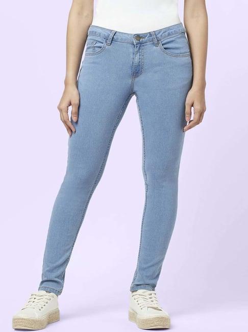 yu by pantaloons blue mid rise jeans