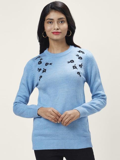 honey by pantaloons blue embroidered sweater