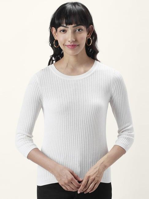 honey by pantaloons off-white striped sweater