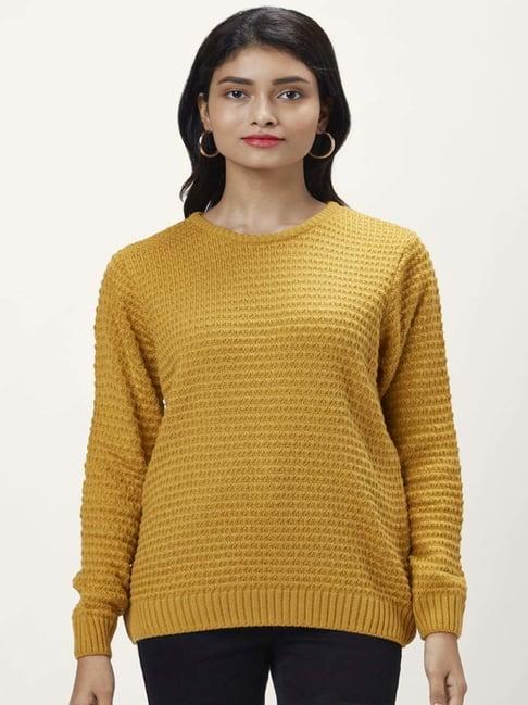 honey by pantaloons mustard self pattern sweater