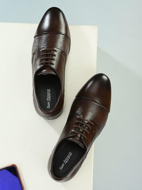 san frissco men's brown derby shoes