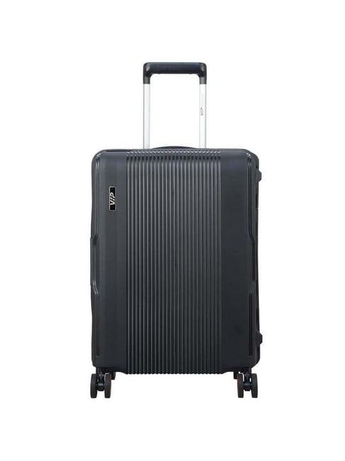 vip maestro black striped hard cabin trolley bag - 36 cm