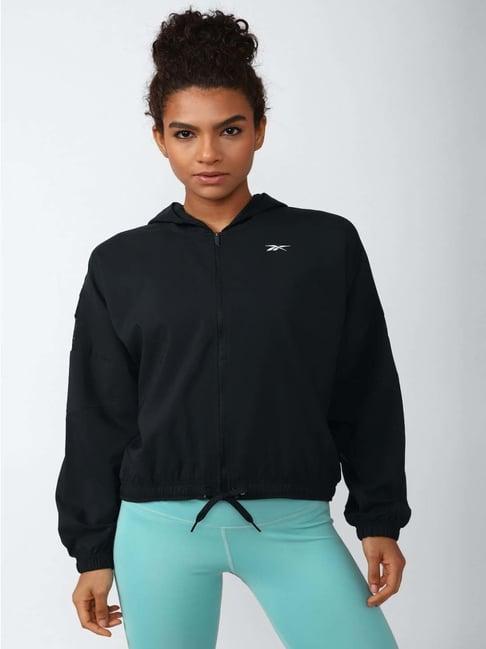 reebok black plain sports jacket