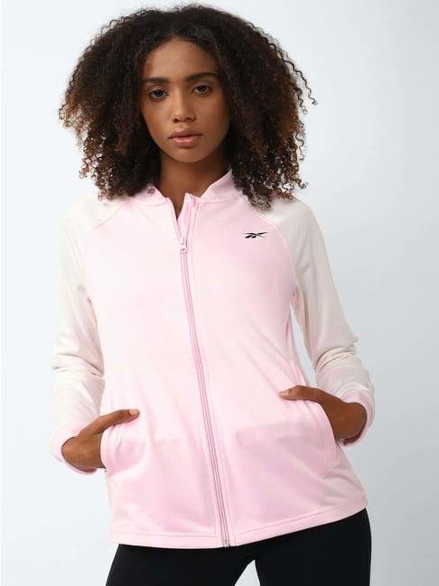 reebok pink color-block sports jacket