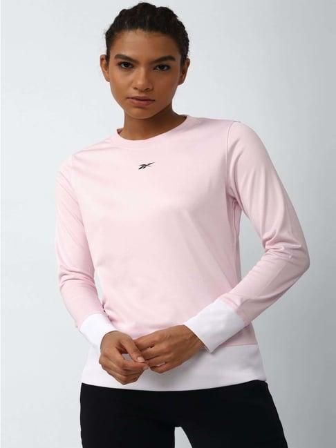 reebok pink regular fit sweatshirt