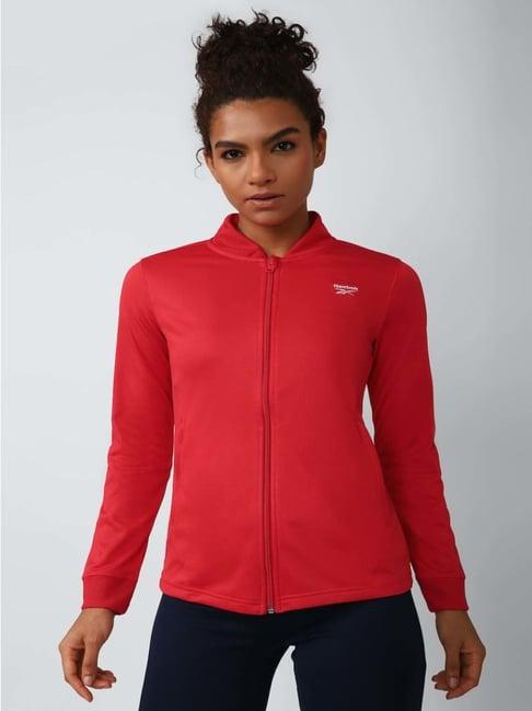 reebok red regular fit sports jacket