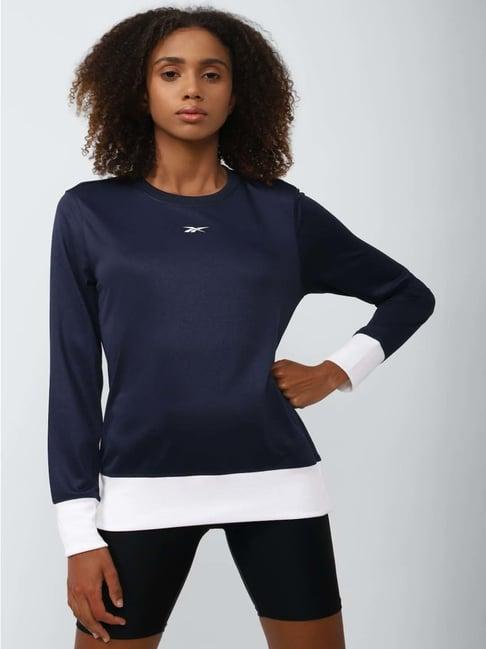 reebok navy regular fit sweatshirt