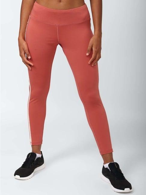 reebok peach mid rise sports tights