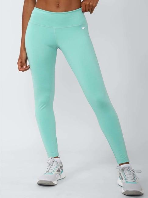 reebok green mid rise sports tights