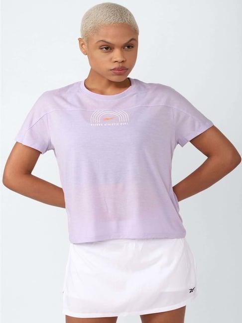 reebok lilac graphic print sports t-shirt