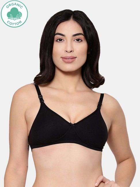 inner sense black cotton seamless bra