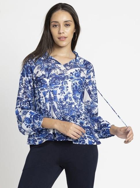 shaye blue printed top