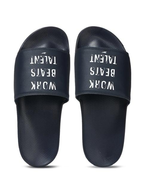 reebok men's swim vector navy slides