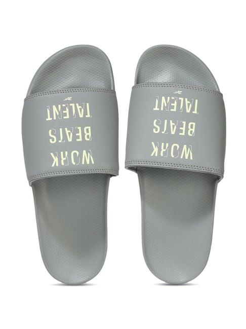 reebok men's swim vector grey slides