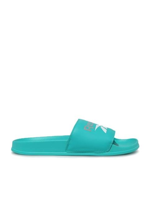 reebok men's classics core blue slides