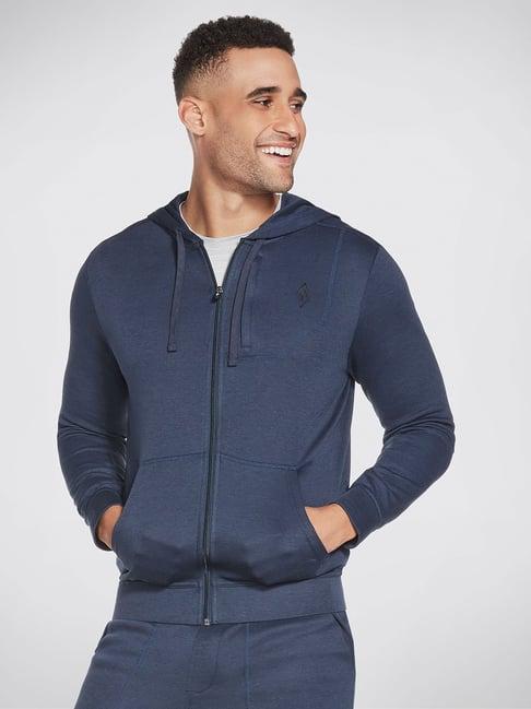 skechers navy comfort fit hooded sweatshirt