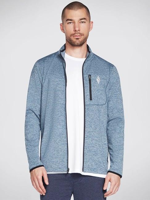 skechers light blue regular fit sports jacket