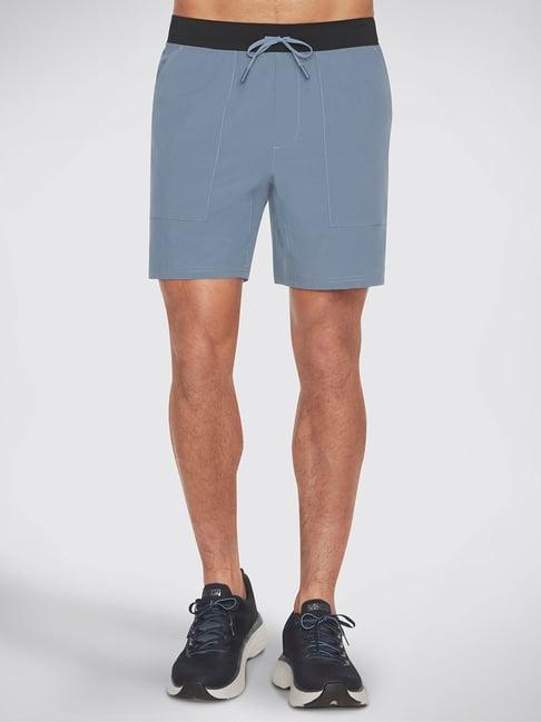 skechers sky blue regular fit sports shorts