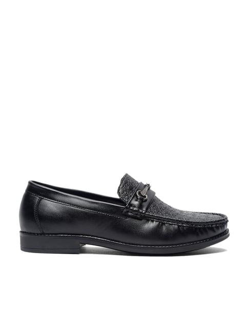 apsis men's black casual loafers