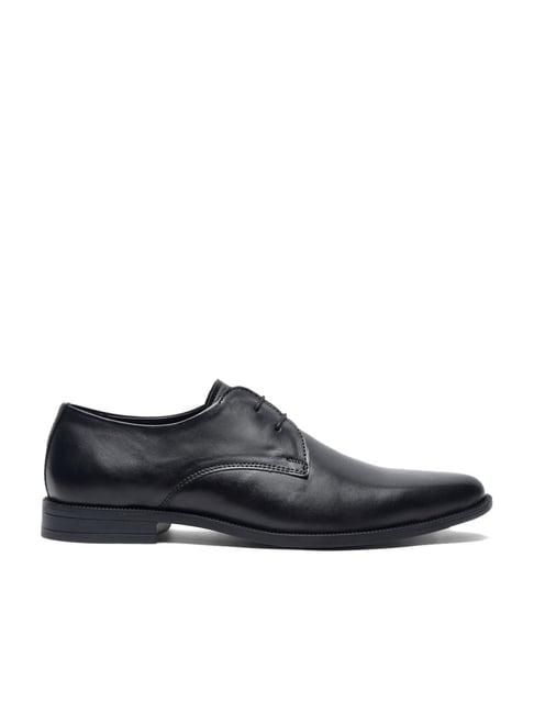 teakwood leathers men's black derby shoes