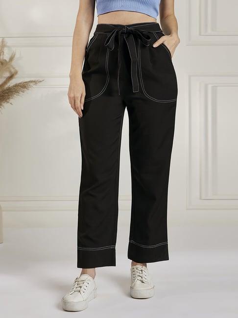 marie claire black high rise trousers