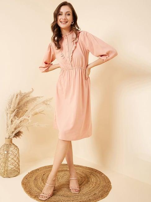 rare peach a-line dress