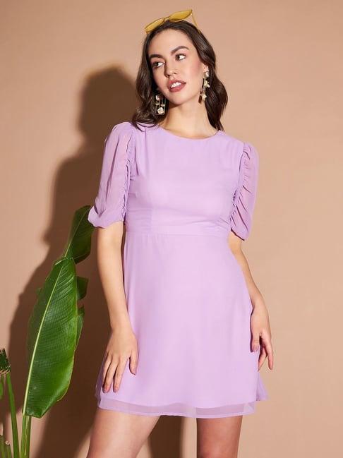 marie claire purple a-line dress