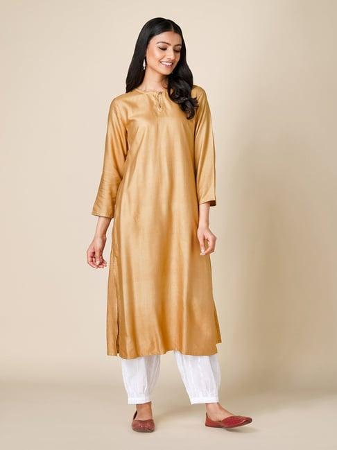 fabindia gold a line kurta