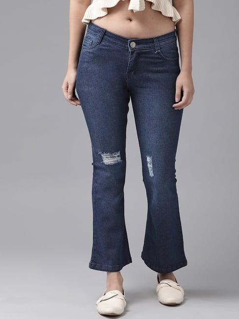 the dry state blue mid rise distressed jeans