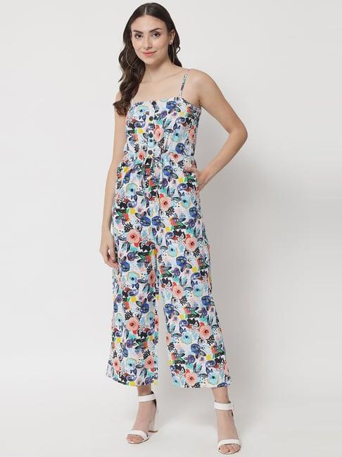 the dry state multicolored cotton floral print jumpsuit