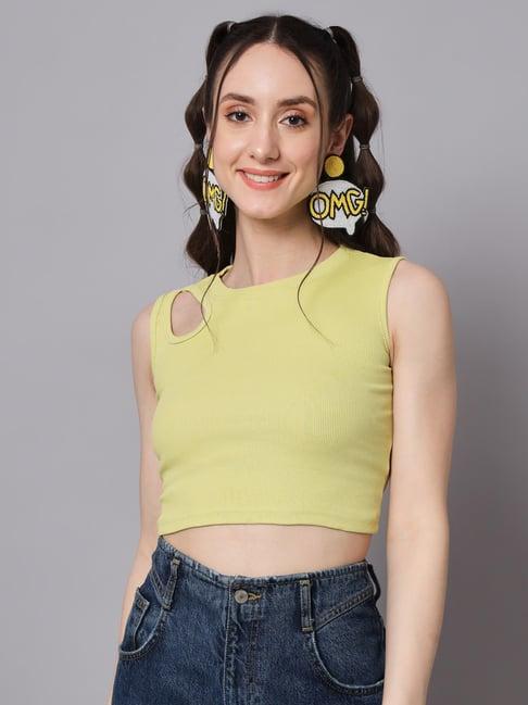 the dry state green sleeveless crop top