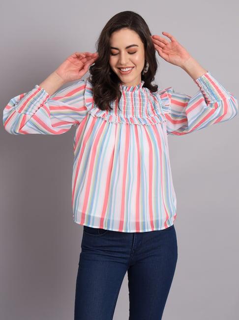 the dry state multicolored striped top