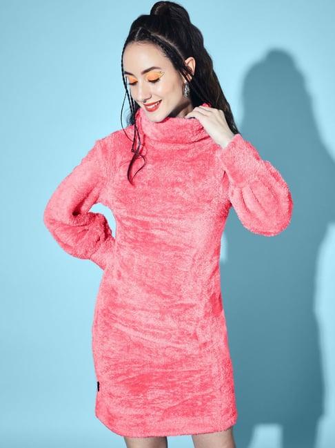 the dry state pink shift sweater dress