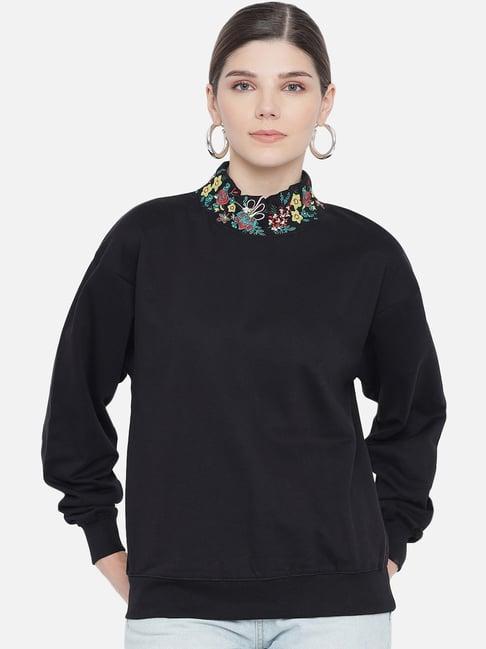 the dry state black embroidered sweatshirt