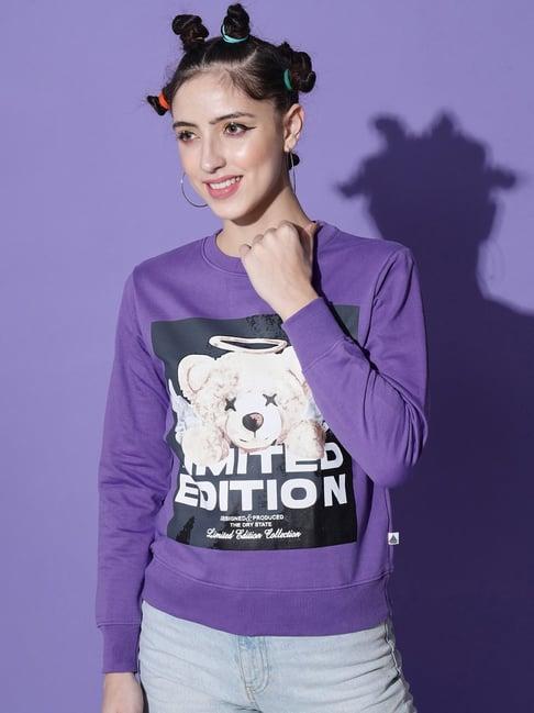 the dry state purple printed sweatshirt