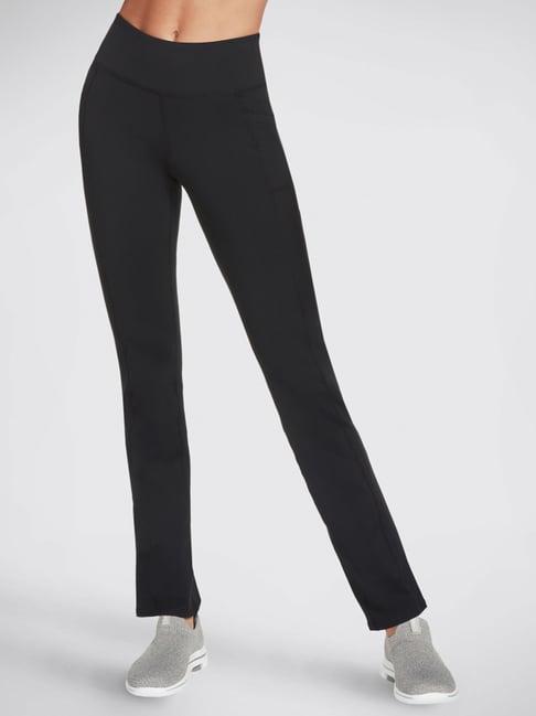 skechers black mid rise track pants