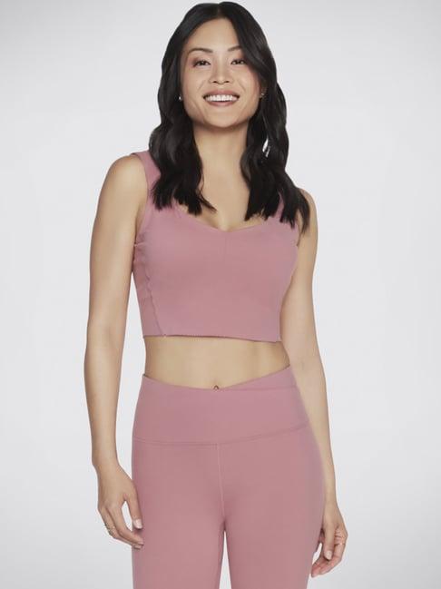 skechers pink lightly padded sports bra