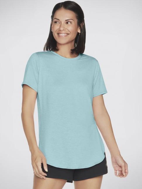 skechers turquoise regular fit sports t-shirt