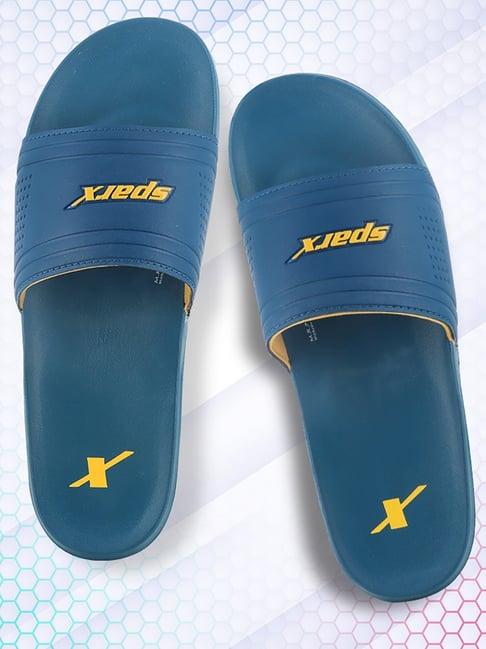 sparx men's blue slides