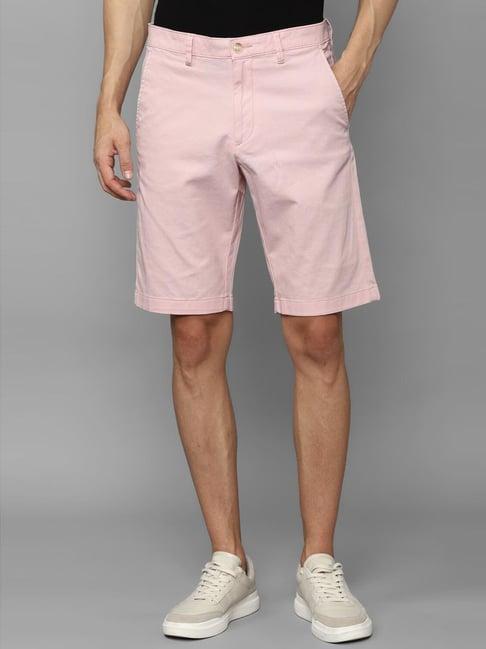 allen solly pink slim fit shorts