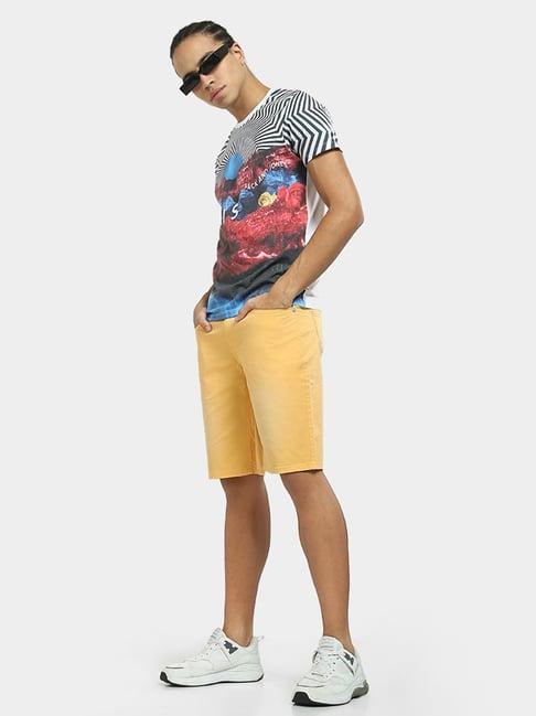 jack & jones yellow regular fit shorts